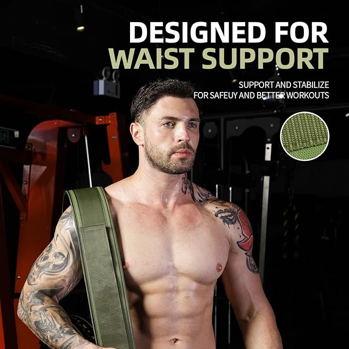 Durable Weight Lifting Belt, 4'' Wide Gym Belt for Bodybuilding, Powerlifting, Squats, Deadlift - Provides Lumbar Support & Stability for Men & Women