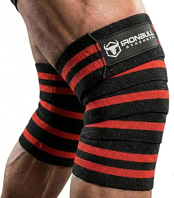 Knee Wraps for Weightlifting - 80" Elastic Knee Straps for Squats and Weight Lifting - Lifting Knee Wraps for Strength & Compression Wrap - Knee Support for Squatting, Powerlifting, Gym