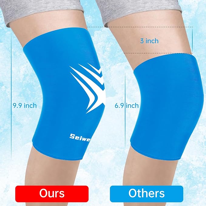 Extended Leg Knee Ice Pack Wrap for Injuries Compression, Reusable Gift Soft Gel Freeze Knees Brace for Swelling, Replacement Surgery, Cold Compress Therapy for Arthritis, Meniscus Tear and ACL