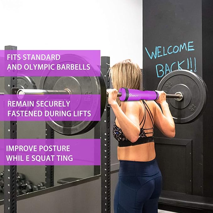 Barbell Pad Squat Pad for Squats—Squat Bar Pad—Great for Weightlifting,Lunges and Hip Thrusts—Foam Sponge Pad—Fit Standard and Olympic Bars Perfectly