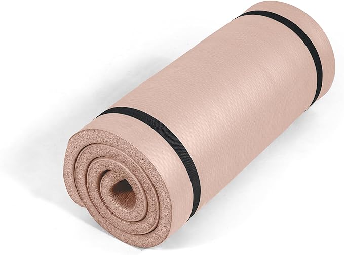 Tone Fitness 1-Inch Thick Yoga Mat | High-Density, Non-slip Exercise Mat with Carrying Strap for Yoga, Pilates, & Home Gym Workouts | Multiple Options