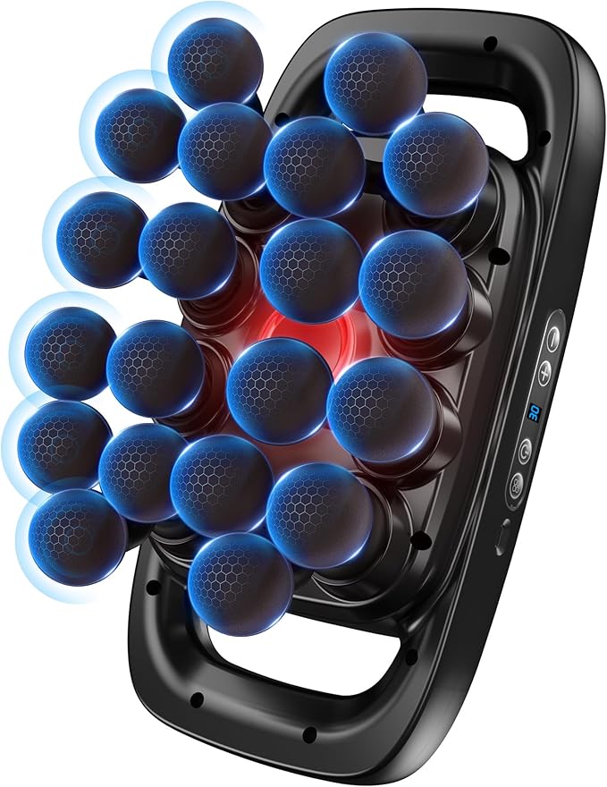 20-Head Massage Gun Set, 3200mAh Electric Deep Tissue Percussion Massager with 3 Modes & 30 Intensities, Quiet Muscle Massage Gun for Back, Shoulders, Legs, Foot, Body Muscle Pain Relief（Matte Black）
