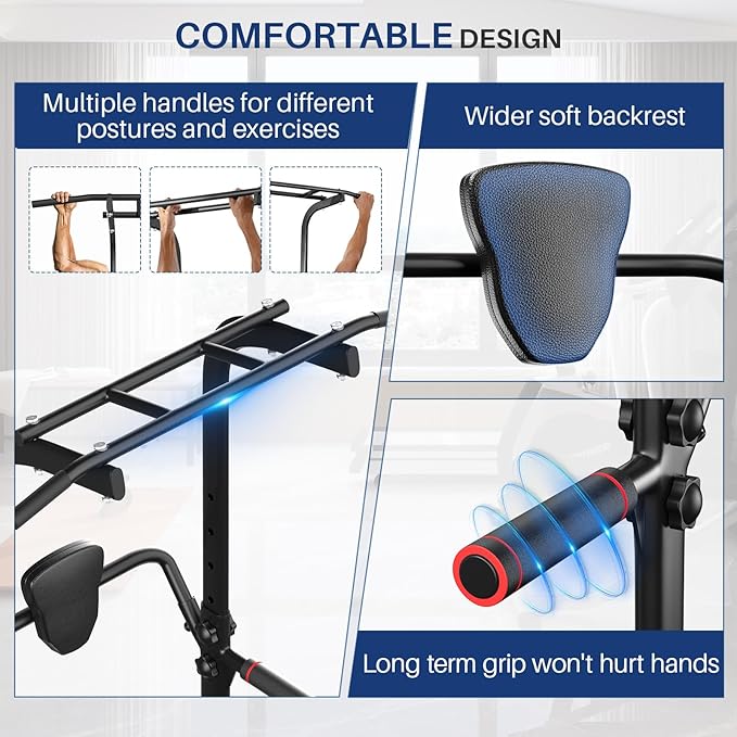 BangTong&Li Power Tower, Pull Up Bar Dip Station/Stand for Home Gym Strength Training Workout Equipment