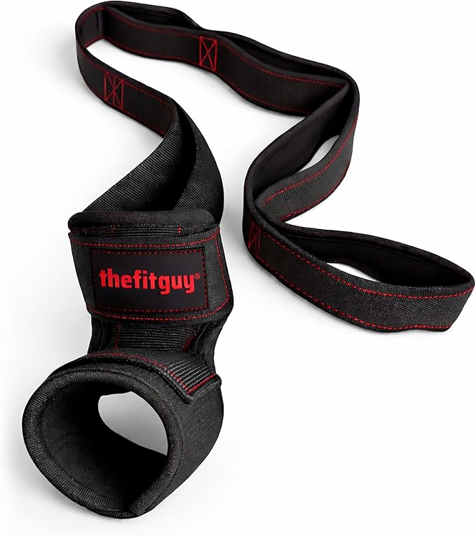 THEFITGUY Quad Stretcher - Quad Stretch Strap with Secure Ankle Support | 4-Loop Quad & Hip Flexor Stretch Band for Physical Therapy, Mobility, Post-Workout Recovery | Non-Elastic Leg Stretching Strap