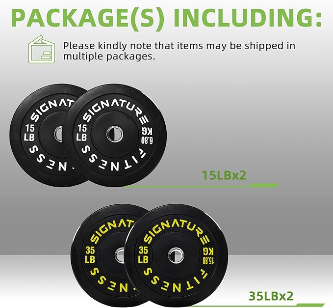 Fitvids Olympic Bumper Plates Set, 2" Weight Plates for Strength Training & Weightlifting, Paris or Set or Set with Barbell, Multiple Options