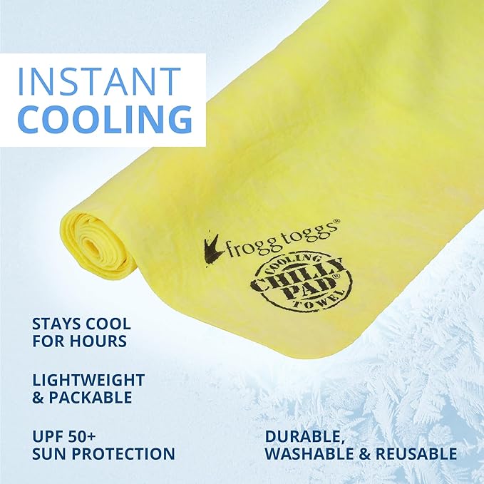 FROGG TOGGS Chilly Pad, Instant Cooling Towel, Long Lasting, Reusable, Sports and Outdoors Neck Towel 33x13