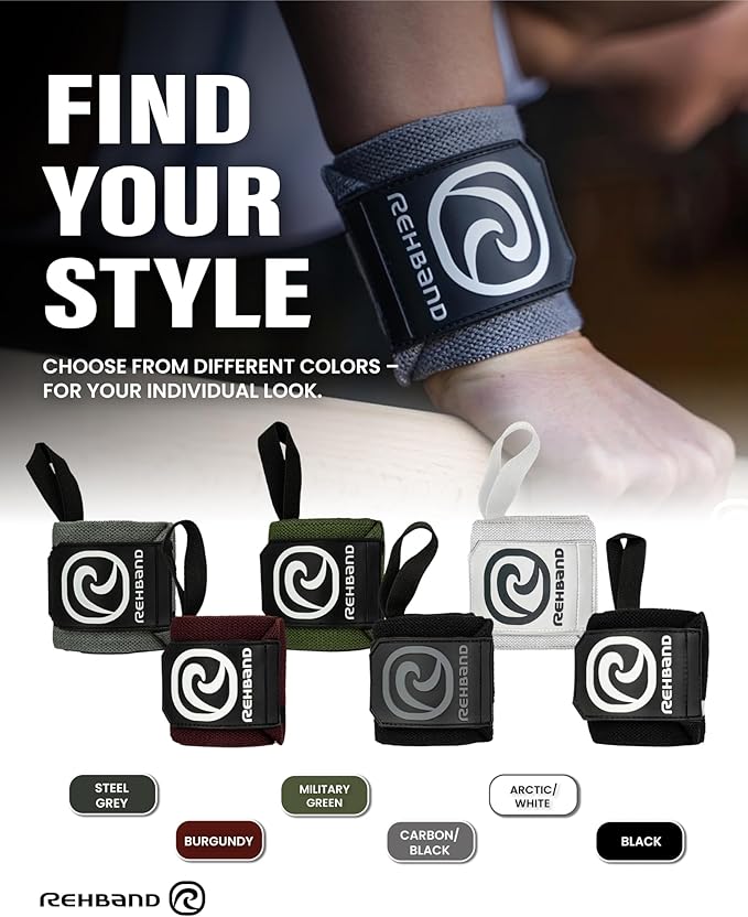 Rehband Wrist Wrap 1 Pair, Wrist Wraps Weightlifting, Training 18 inch, Wrist Wrap, Comfortable & Stabilizing Wrist Supports For Gym