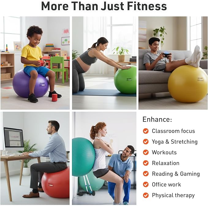 Body Sport Slow Release Pregnancy Exercise Ball with Pump for Home & Gym - Exercise Equipment for Yoga, Pilates, Stability, Pregnancy, and Core Training