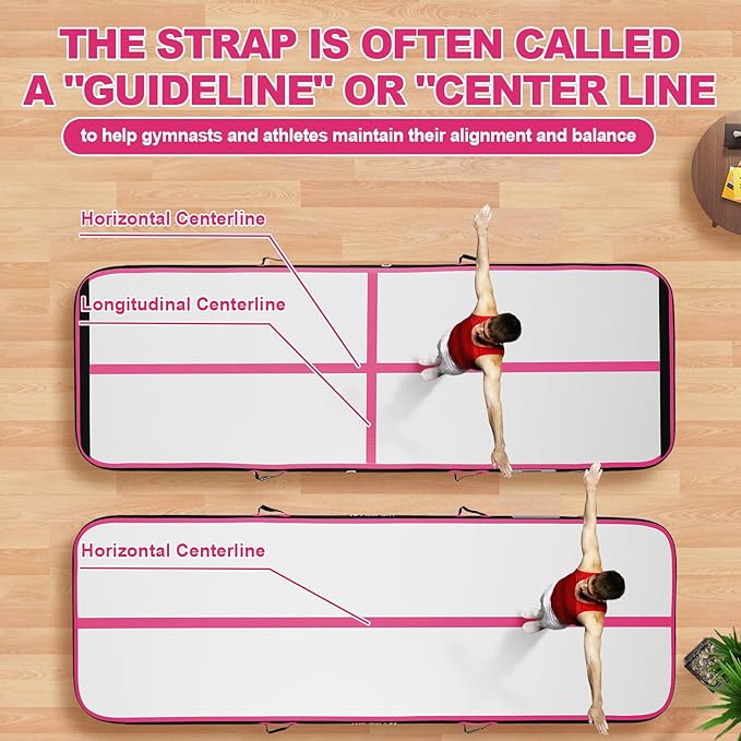 FBSPORT Inflatable Air Gymnastics Mat Training Mats 4/8 inches Thickness Gymnastics Tracks for Home Use/Training/Cheerleading/Yoga/Water with Pump