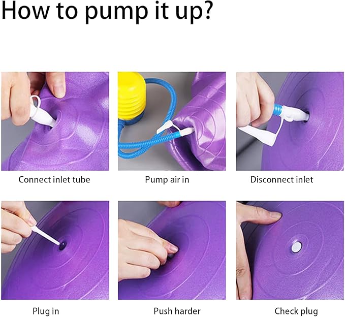 Yoga Pilates Ball Anti Slip Heavy Duty Rubber 22 inch Birthing Fitness Improved Posture Balance Training with Quick Pump Anti Burst Design