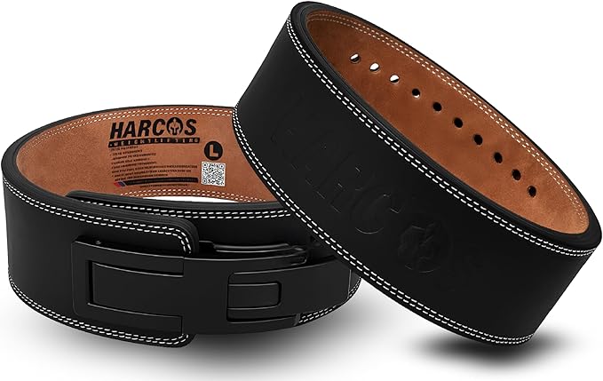 Harcos 13mm Premium Full Grain Leather Lever Weight Lifting Belt for Men & Women – Premium Gym Belt for Powerlifting, Squats, Deadlifts – Heavy Duty Lever Buckle – Weightlifting Belt for Gym Training & Bodybuilding
