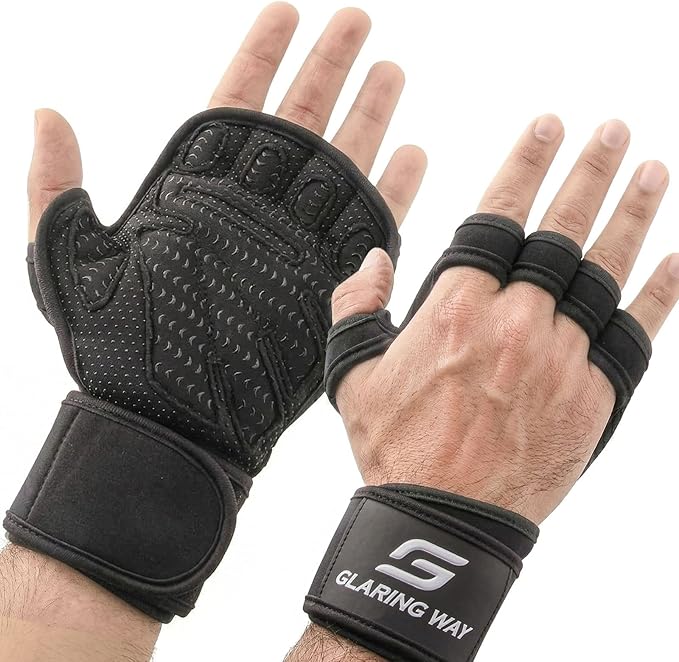Neoprene Padded Weight Lifting Gloves for Men and Women - Ventilated Workout Gloves for Athletes Gym Sessions Cycling Tracking & Sports with Full Palm Protection