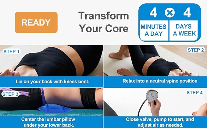 Pressure Biofeedback Stabilizer - Joint Support & Muscle Control Trainer for Low Back & Neck Pain Relief - Posture Corrector for Office Workers & Athletes (Blue)