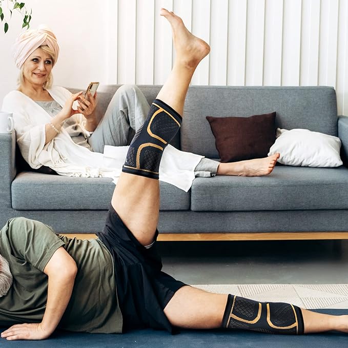 Copper Knee Braces for Men and Women (2 pack) -Knee Supports Copper Compression Knee Sleeve for Knee Pain, Arthritis, Sports and Recovery Support (X-Large)