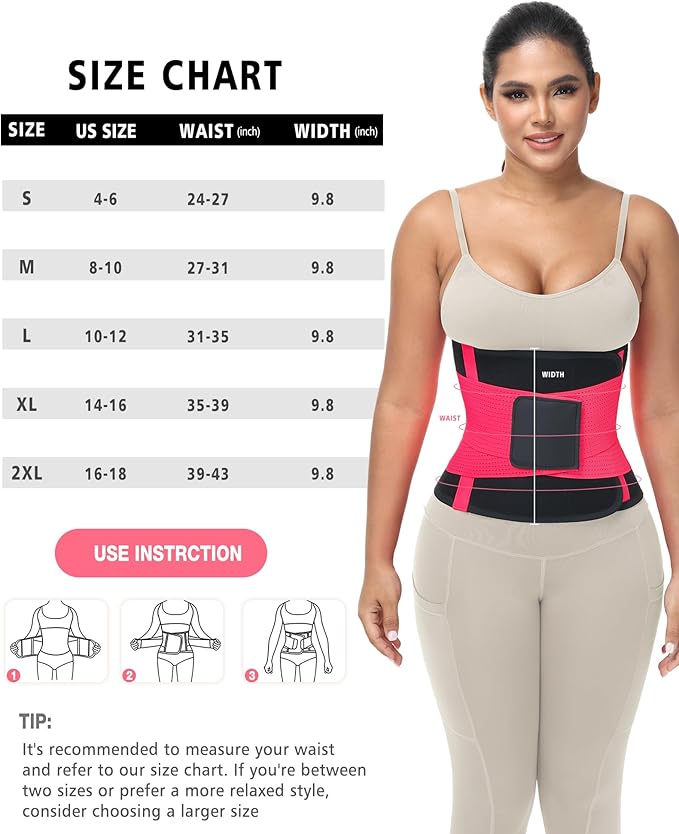 Waist Trainer for Women & Men - Sweat Belly Fat Trimmer Belt - Tummy Control Body Shaper & Back Support Sauna Suit
