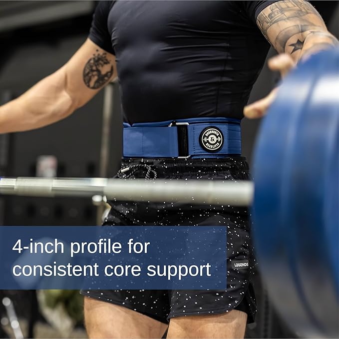Weight Lifting Belt for Squats, Weightlifting Belt for Deadlifts - 4in Back Support for Bodybuilding | Powerlifting, Locking Metal Buckle, Weight Lifting Belts for Men - Quick Locking