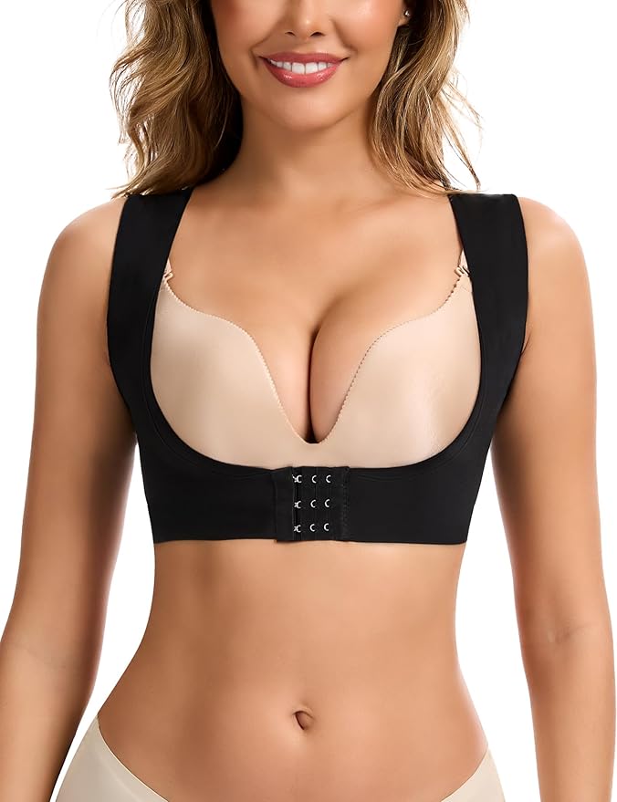 MISS MOLY Posture Corrector For Women Open Bust Chest Brace Push Up Back Support Front Closure Bra Tank Top Shapewear