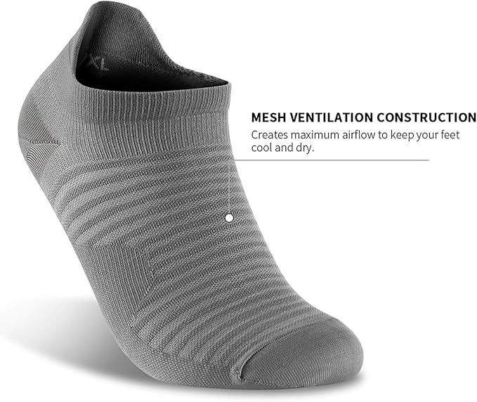 Compression Running Ankle Socks (6 Pairs) for Men & Women, Running Socks With Arch Support