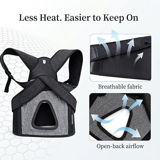 Posture Corrector for Women, Adjustable Upper-Back Brace for Shoulder & Upper-Back Pain Relief - Aesthetically Designed & Breathable Back Straightener, Helps Improve Rounded Shoulders, Slouching & Poor Posture, Discreet Under Clothes