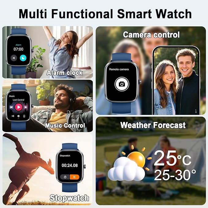 uaue AI Smart Watch with ChatGPT, 1.91" Bluetooth Calling Smartwatch for Men Women, 110+ Fitness Modes Activity Tracker, Sleep/Heart Rate/Calorie, IP68 Waterproof Step Counter for Android iOS
