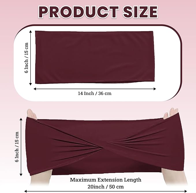 MDS Pack of 150 Spandex Chair Sashes Bows Elastic Stretch Dining Chair Bands Ties Without Slider Buckle Universal fits for Wedding Baby Shower Birthday Party Banquet Event Decoration - Burgundy