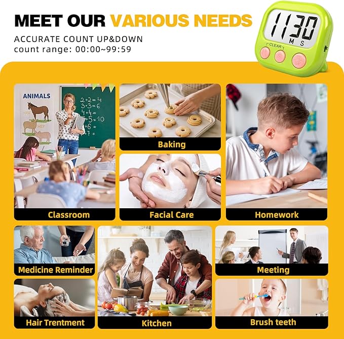 Classroom Timers for Teachers Kids Large Magnetic Digital Timer 4 Pack