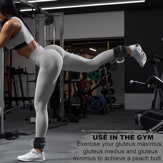 Squat Pad Set - Foam Barbell Pad for Squats Cushion, Lunges & Bar Padding for Hip Thrusts - Standard Olympic Weight Bar Pad - With Ankle Straps, Wrist Straps for Weightlifting