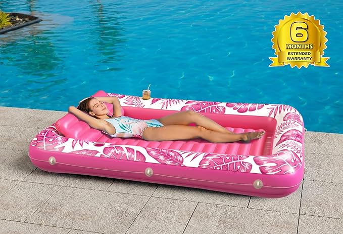 Inflatable Tanning Pool Lounger Float - Jasonwell 4 in 1 Sun Tan Tub Sunbathing Pool Lounge Raft Floatie Toys Water Filled Tanning Bed Mat Pad for Adult Blow Up Kiddie Pool Kids Ball Pit