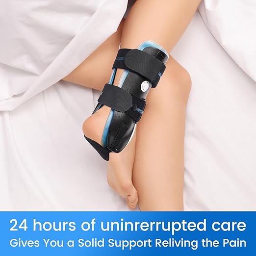 Velpeau Air Gel Foam Ankle Stabilizer Support Brace for Sprained Ankle, Ligament Injury, Tendonitis, Adjustable Rigid Stirrup Ankle Splint for Women and Men (Gel Version, Small, Right Foot)