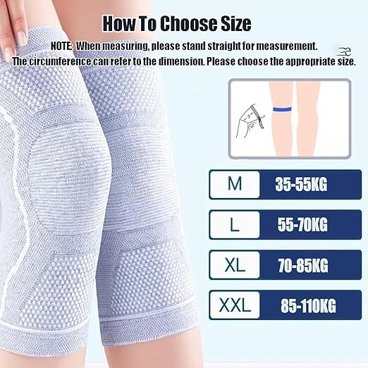 Compression Knee Sleeve for Men Women - Bamboo Charcoal Elastic Knee Braces Pads Warmers Protective Knee Support for Arthritis and Runners (Gray, X-Large)