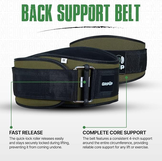 Self Locking Gym Weight Lifting Belt, 6.5” Double Locking Belt Padded Back Support, Olympic Lifting Athletes Fitness Bodybuilding Powerlifting Deadlift Squat Training for Men & Women