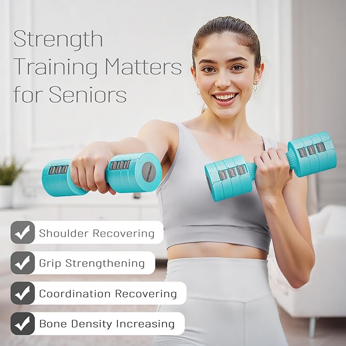 EAST MOUNT Adjustable Dumbbells 5 lb Dumbbells Set of 2 / Pair 10 lb Total Free Weights 6 in 1 Women Hand Weights for Home,Office,Gym Exercise Training 2lb 3lb 4lb 5lb Fast Adjust