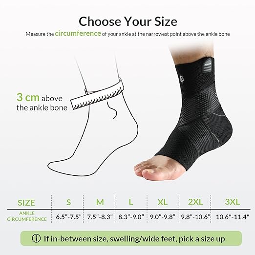 ZOELION Ankle Brace Compression Support with Removable Fishnet Strap, 3D Knit Plantar Fasciitis Relief Achilles Tendonitis Brace, Ankle Compression Sleeve for Pain Relief & Injury Healing, Black/L