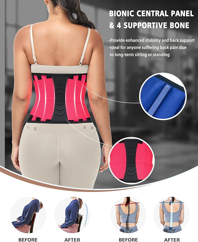 Waist Trainer for Women & Men - Sweat Belly Fat Trimmer Belt - Tummy Control Body Shaper & Back Support Sauna Suit