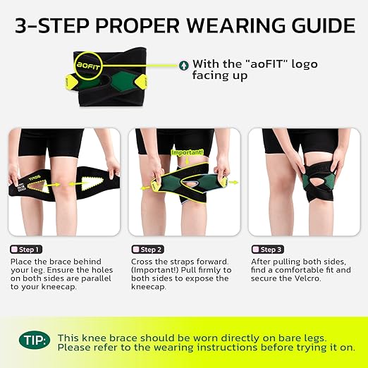 aoFIT Knee Brace for Men Women Knee Pain Meniscus Tear Arthritis Patella Dislocation Best Osteoarthritis Adjustable Compression with Memory Stabilizers for ACL MCL Breathable for Injury Recovery XL
