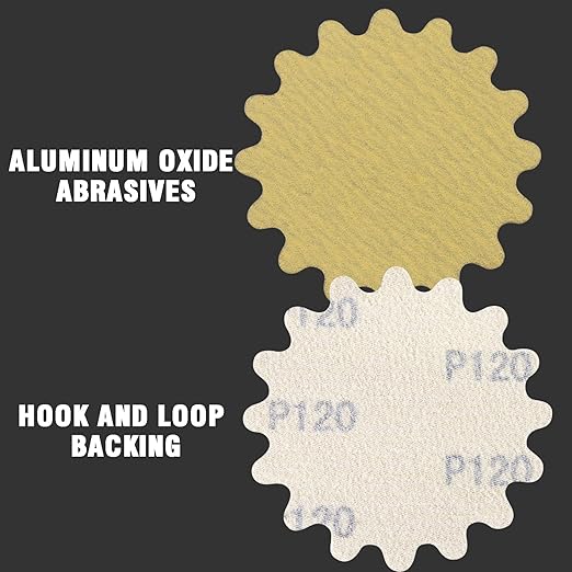 MAXMAN 50 PCS Hook and Loop Sanding Discs, 3-Inch Flex Edge Wavy Sander Pads Alumina Orbital Sandpaper 400 Grit - Perfect for Sanders Hand Drill, Bowl Sanders & Woodworking Wood Auto, No Hole