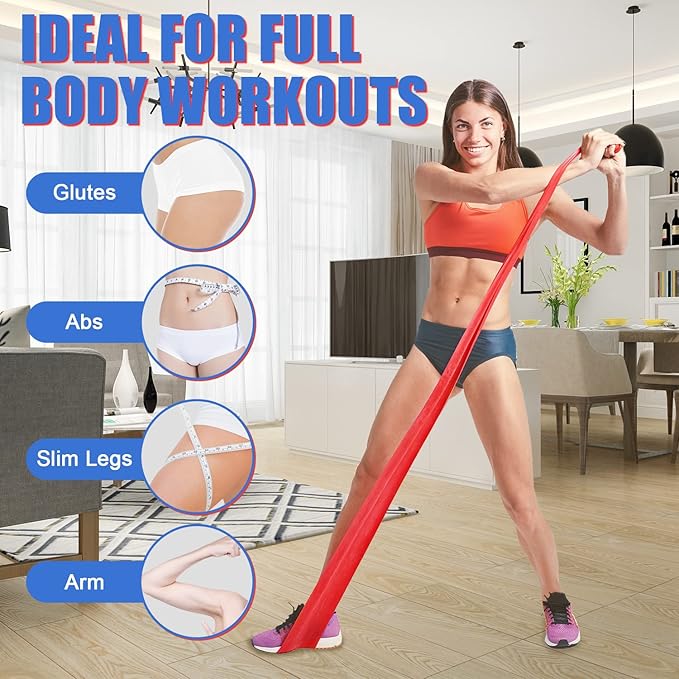 Resistance Exercise Band Kit - Strength Training & Conditioning - Pilates - Resistance Bands for Mobility Strength & Rehab Premium Quality, 3Pack