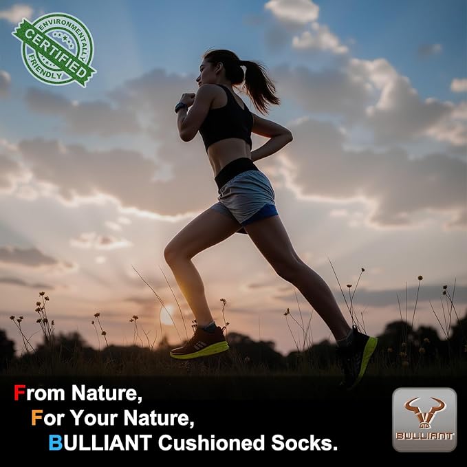 BULLIANT Men Running Socks,Active Ankle Socks No Show For Men With Cushioned Footbed Arch Support Breathable Wicking