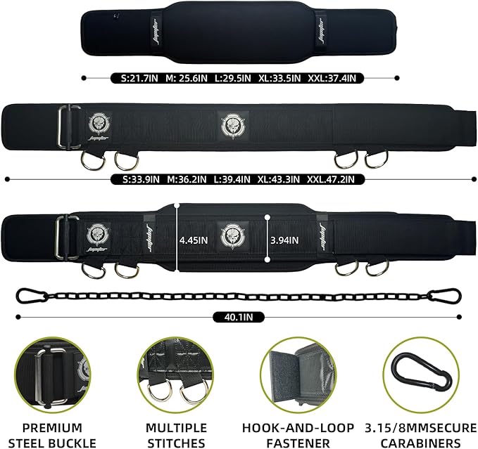 2-in-1 Weightlifting Belt & Dip Belt with Chain for Added Weight Training,Weightlifting, Squats, Deadlifts,Powerlifting for Men & Women