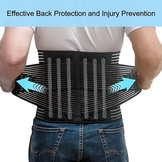 TESETON Back Brace for Men and Women,Back Support Belt for Lifting at Work,Relief from Sciatica, Herniated Disc, Scoliosis,Lumbar Support for Lower back,Breathable Mesh 02 Black-XXXL