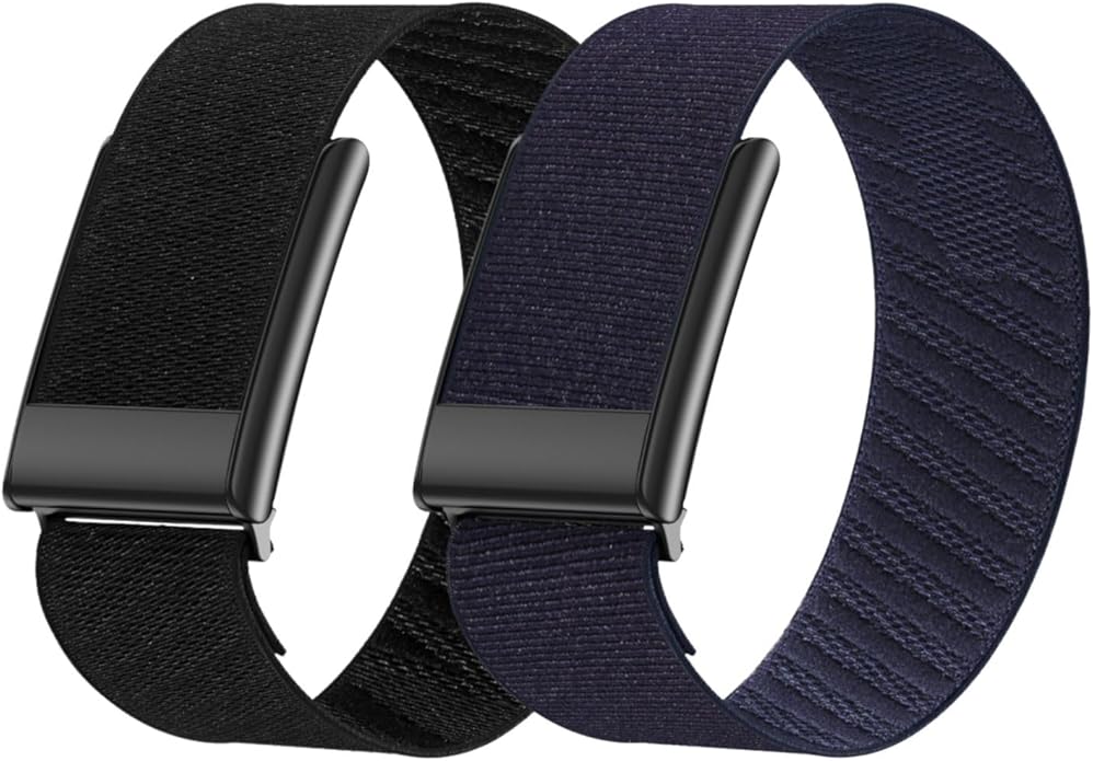 Vanet Nylon Straps Compatible with Whoop 5.0 Bands Peak, MG Life and One, Elastic Woven Strap Breathable Sport Adjustable Stretchy Braided Replacement Bands for Men Women [NOT for Gen 4], 2 Pack