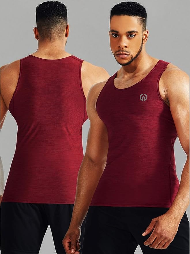 NELEUS Men's 3 Pack Athletic Compression Under Base Layer Sport Tank Top