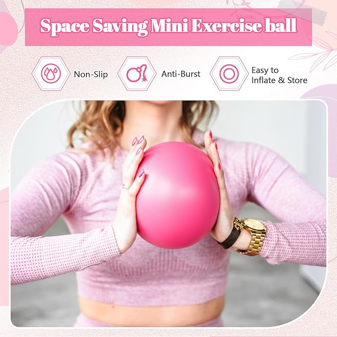 Sotiff 20 Pcs 9 Inch Pilates Ball Bulk Exercise Pilates Ball Mini Yoga Balls Therapy Core for Stability Barre Training Stretching Physical Posture Training Gym Workout with Inflation Tube