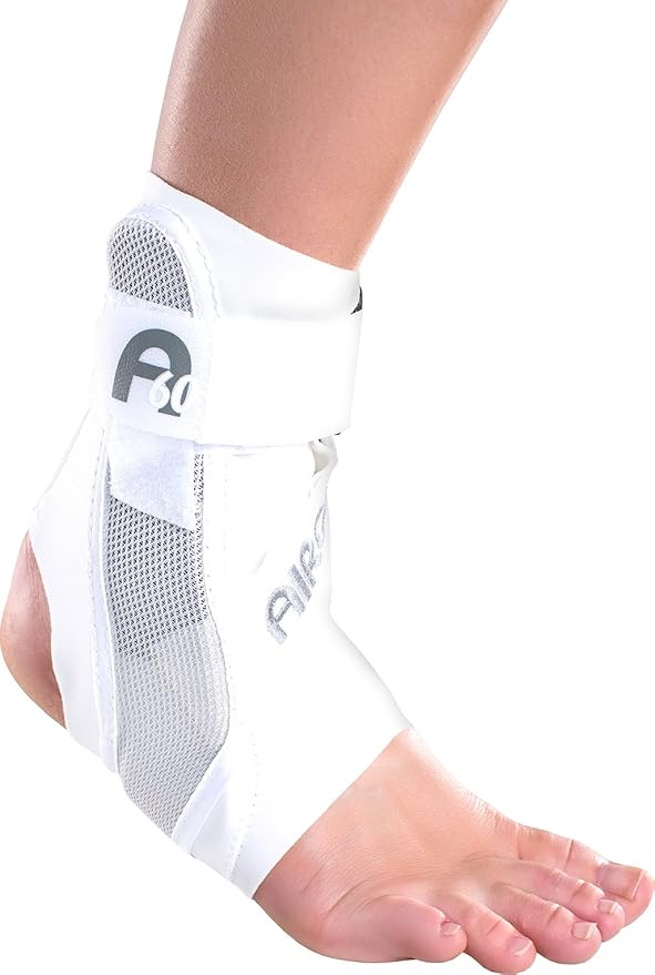 AIRCAST A60 Ankle Support Brace, Right Foot, White, Large (Shoe Size: Men's 12+ / Women's 13.5+)