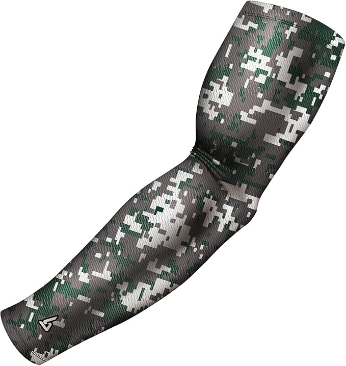 B-Driven Sports Pro Fit Compression Arm Sleeve for Men Women & Youth, Basketball Baseball Football, Single Digital Designs