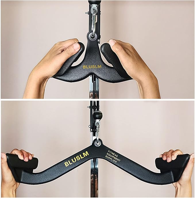LAT Pull Down Bar for Cable Machine, LAT Pulldown Attachments T-bar V-bar Cable Attachment for Gym, Back Tricep Strength Training Handle