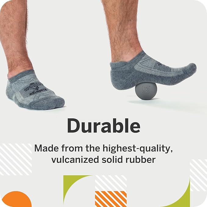 Foundation Massage Balls - Medium-Density Myofascial Release Tool, Durable Vulcanized Rubber, Portable, Ideal for Muscle Recovery & Flexibility, Multi-Pack Options Available, Grey/Orange, 4 Pack