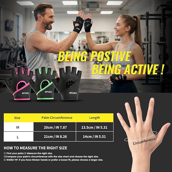Workout Gloves Women, Exercise Gloves with Wrist Wrap Support, Gym Gloves for Weight Lifting with Full Palm Protection, Extra Grip for Fitness, Pull Ups