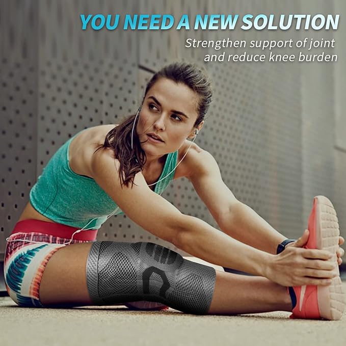 NEENCA Professional Knee Brace for Pain Relief, Medical Knee Compression Sleeve, Knee Support with Horizontal Knit Tech for Meniscus Tear, ACL, Arthritis, Joint Pain, Runner, Workout