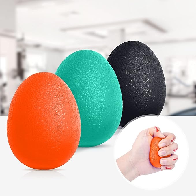Peradix Hand Grip Strength Trainer, Stress Relief Ball, Wrist Rehab Therapy Hand Grip Equipment Ball Squishy Tools - Set of 3 Finger Resistance Exercise Squeezer